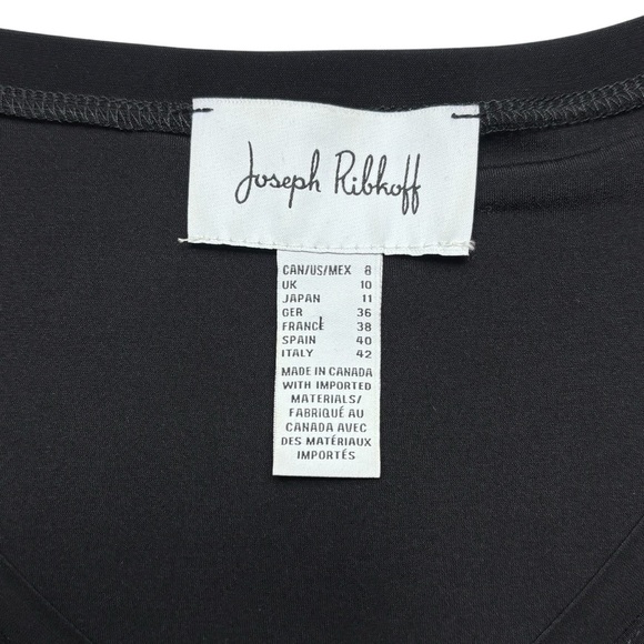 Joseph Ribkoff Zip Detail Tunic Top Size 8 Black Wrinkle Resistant 3/4 Sleeve - Picture 11 of 12